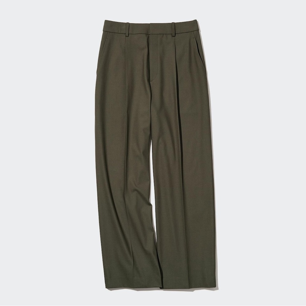 Uniqlo Wide Leg Dress Pant in M Olive